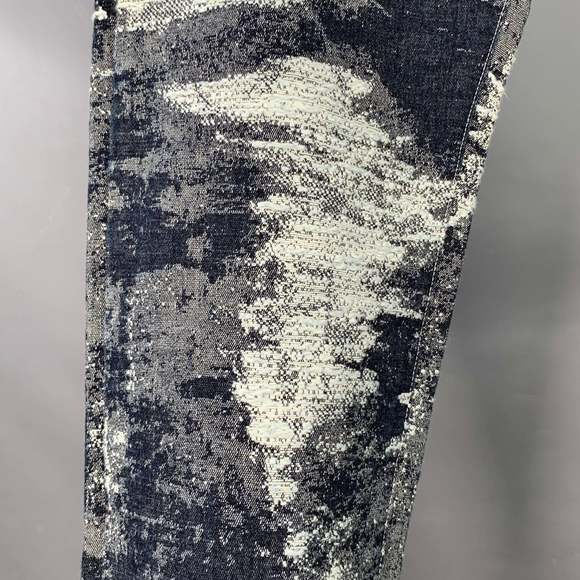 TAAKK Navy Blue Embroidery Cotton Japanese Denim Straight Jeans - Picture 3 of 8